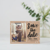 Konfetti Save The Date Postkarte (Stehend Vorderseite)