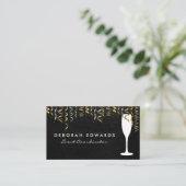 Konfetti | Sektglas Visitenkarte (Stehend Vorderseite)