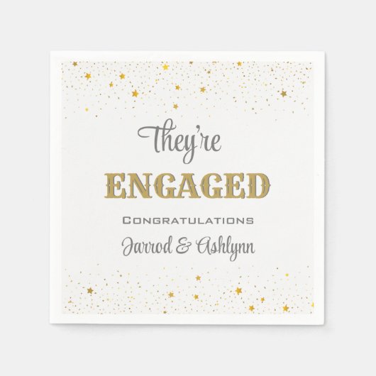 Konfetti! "Sie sind Verlobt!", eigene Servietten (Vorderseite)