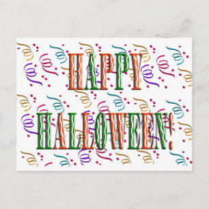 Konfetti- und Halloween-Festival-Text Postkarte
