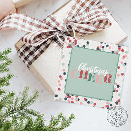 Konfetti-Weihnachtsfreude Quadratisches Geschenk-T Geschenkanhänger