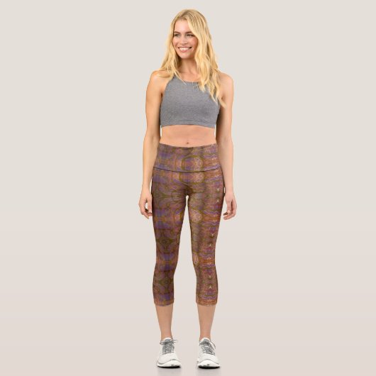 Konfetti-Wirbel-Marker-Kunst Capri Leggings (Vorderseite)