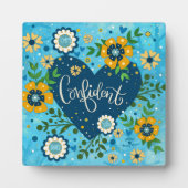 Konfidentes, inspirierendes Herz Hübsch Blau Fotoplatte (Vorderseite)