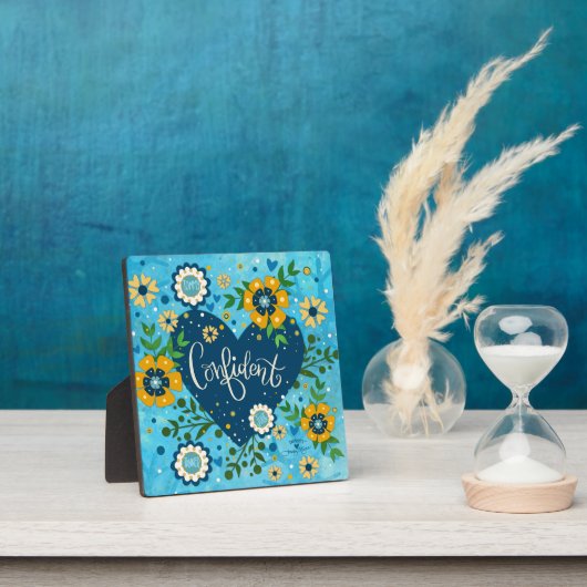 Konfidentes, inspirierendes Herz Hübsch Blau Fotoplatte (InSitu)