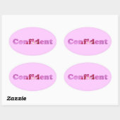 Konfidenzdruck mit rosa Blume Oval Stickers (Blatt)
