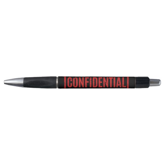Konfidenzstift mit schwarzem Stempel Kugelschreiber (Vorderseite)