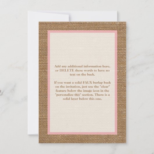 Konfirmation | DRUCKBOW & CHARM | Burlap | Spitze Einladung (Rückseite)