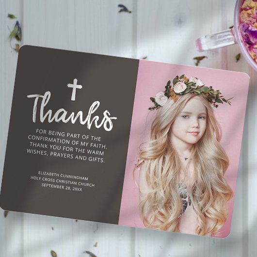 Konfirmation | Einfaches benutzerdefiniertes Foto Dankeskarte
