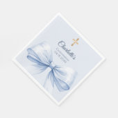 Konfirmation hellblaue Schleife Kreuz Mädchen Mitt Serviette (Ecke)