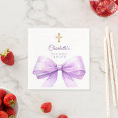 Konfirmation lila Schleife Kreuz Serviette (Beispiel)