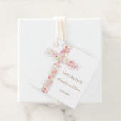 Konfirmation rosa Blumen Kreuz Geschenkanhänger (Beispiel)