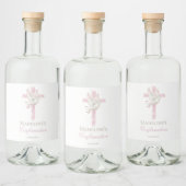 Konfirmation rosa Kreuz Alkoholflaschenetikett (Flaschen)