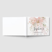 Konfirmations Mädchen Rosa Schleife Rosen Custom Gästebuch (Voll)