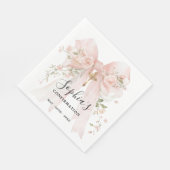 Konfirmations Mädchen Rosa Schleife Rosen Custom Serviette (Ecke)