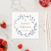 Konfirmationsblaue Girlande  Serviette (Beispiel)