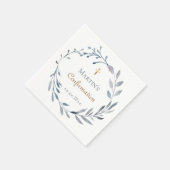 Konfirmationsblaue Girlande  Serviette (Ecke)