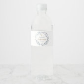 Konfirmationsblauer Kranz Wasserflaschenetikett (Vorderseite)