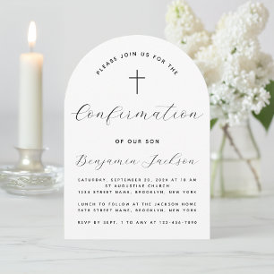 Konfirmationsbogen Minimalistisch Schwarz & Weiß E Einladung