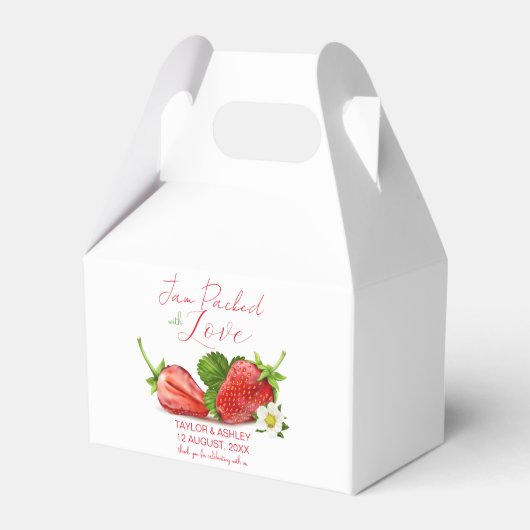 Konfitüre mit Liebe Erdbeeren Obst verpackt Geschenkschachtel (Vorderseite)
