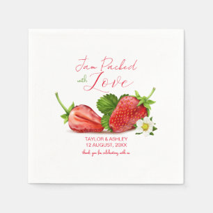 Konfitüre mit Liebe Erdbeeren Obst verpackt   Hoch Serviette