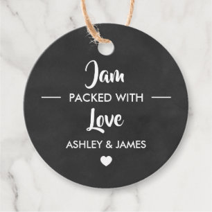 Konfitüre mit Liebe-Geschenketiketten, Hochzeitska Geschenkanhänger