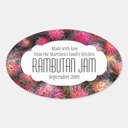 Konfitüre Rambutan oder Aufkleber auf dem Etikett (Vorderseite)