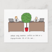 Konfliktlösung am Arbeitsplatz, Cartoon. Postkarte (Vorderseite)
