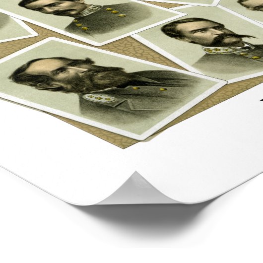 Konföderale Befehlshaber des Zivilen Krieges Poster (Ecke)