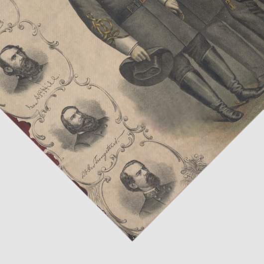 Konföderale Generäle Ziviler Krieg 🎖️ Helden ⚔️ Seidenpapier (Ausschnitt)