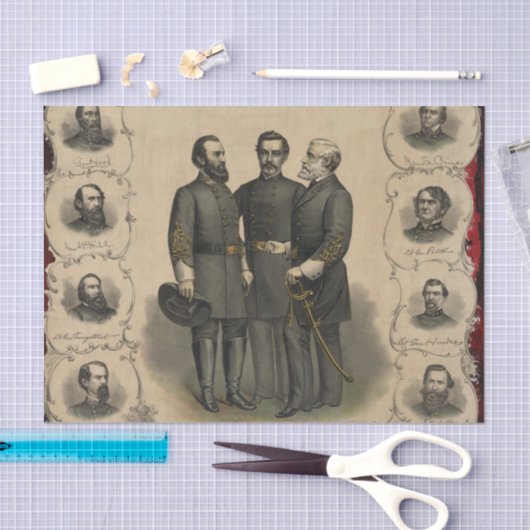 Konföderale Generäle Ziviler Krieg 🎖️ Helden ⚔️ Seidenpapier (Handwerk)