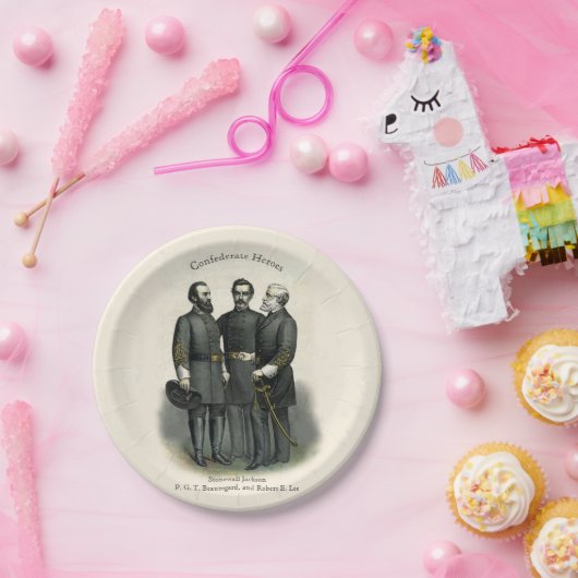 Konföderierte USA 🎖️ ⚔️ Helden des Zivilen Südkri Pappteller (Party)