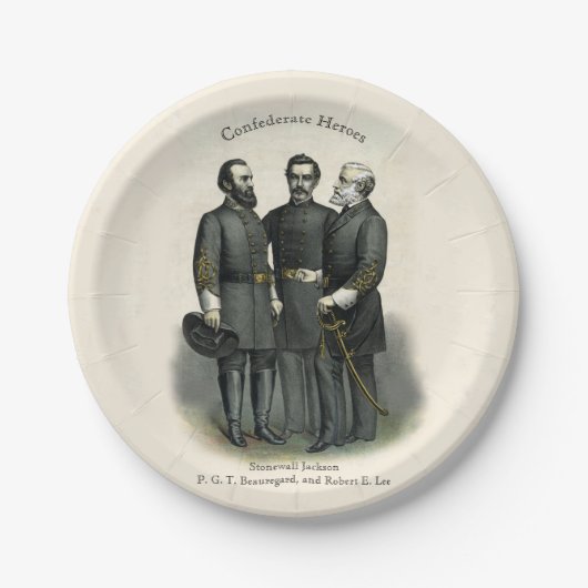 Konföderierte USA 🎖️ ⚔️ Helden des Zivilen Südkri Pappteller (Vorderseite)