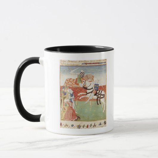 Konfrontation von zwei Rittern vor dem König Tasse (Links)