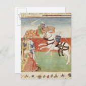 Konfrontation zweier Ritter vor dem König Postkarte (Vorne/Hinten)