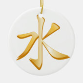 Konfuzianisch, Gold-Symbol Keramik Ornament (Vorne)