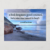 Konfuzius Inspiration Zitat "Good Counsel" Postkarte (Vorderseite)