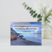 Konfuzius Inspiration Zitat "Good Counsel" Postkarte (Stehend Vorderseite)
