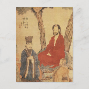 Konfuzius, Lao-tzu und buddhistischer Arhat Postkarte
