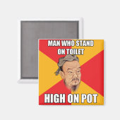 Konfuzius sagt hoch über Pot Magnet (Vorderseite/Rückseite)