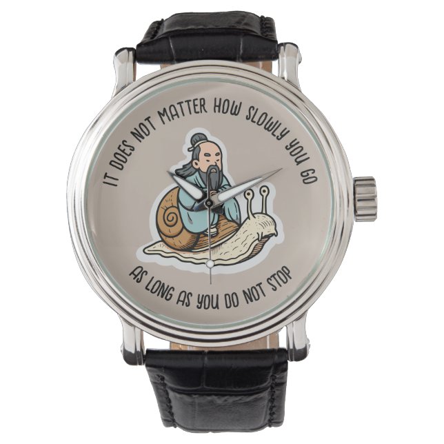 Konfuzius und Schnecke Armbanduhr (Vorderseite)