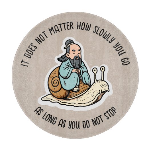 Konfuzius und Schnecke Schneidebrett (Vorderseite)