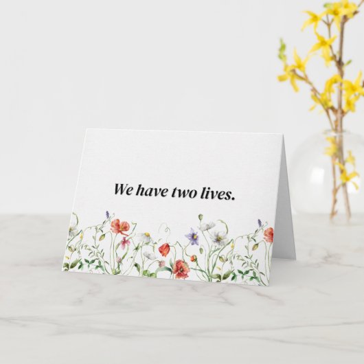 Konfuzius-Zitat auf Weiß Karte (Gelbe Blume)