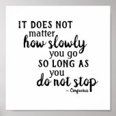 Konfuzius Zitat spielt keine Rolle, wie langsam ni Poster (Vorne)