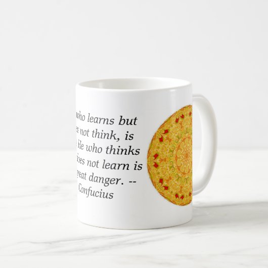 Konfuzius-Zitat - tragbare Klugheit Kaffeetasse (VorderseiteRechts)