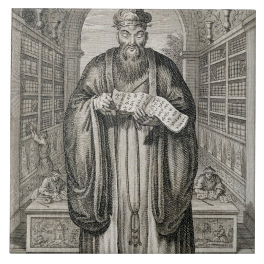 Kong-Fu-Tse oder Konfuzius, das gefeierte Phi Fliese (Vorderseite)