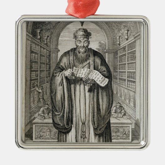 Kong-Fu-Tse oder Konfuzius, das gefeierte Phi Silbernes Ornament (Vorne)