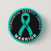 Kongenitale LeberFibrose Warrior Ribbon Black Button (Vorderseite)