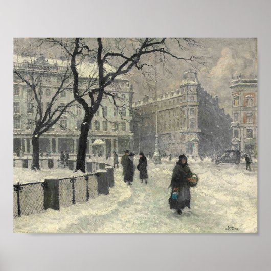 Kongens Nytorv Kopenhagen im Winter | Paul Fischer Poster (Vorne)