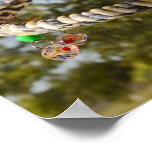 Kongo African Gray on Swing Poster (Ecke)