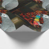 Kongo African Gray Parrot Merry Christmas Tree Geschenkpapier (Ecke)